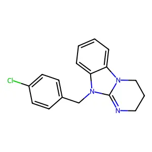 10-[(4-chlorophenyl)methyl]-3,4-dihydro-2H-pyrimido[1,2-a]benzimidazole structure