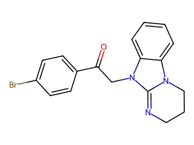 1-(4-bromophenyl)-2-(3,4-dihydropyrimido[1,2-a]benzimidazol-10(2H)-yl)ethanone structure
