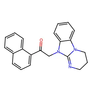 2-(3,4-dihydropyrimido[1,2-a]benzimidazol-10(2H)-yl)-1-(1-naphthyl)ethanone structure