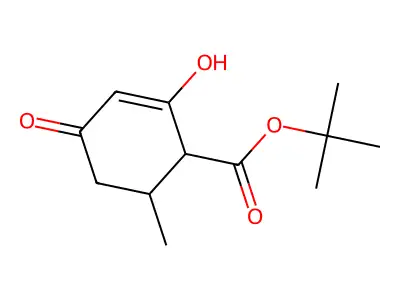 Tert-butyl 4-hydroxy-6-methyl-2-oxo-3-cyclohexene-1-carboxylate structure