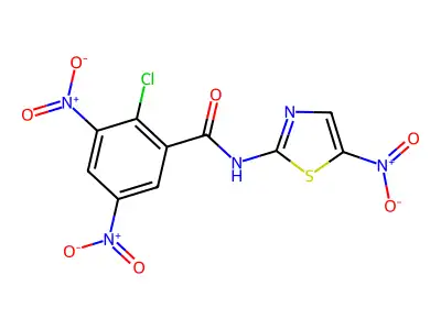 2-chloro-3,5-dinitro-N-(5-nitro-1,3-thiazol-2-yl)benzamide structure
