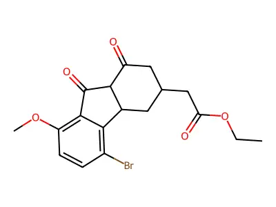 Ethyl 2-(5-bromo-8-methoxy-1,9-dioxo-3,4,4a,9a-tetrahydro-2H-fluoren-3-yl)acetate structure