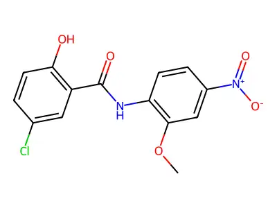 5-chloro-2-hydroxy-N-(2-methoxy-4-nitrophenyl)benzamide structure