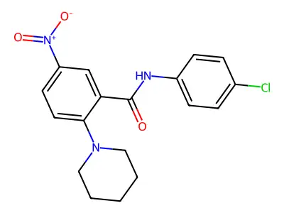 N-(4-chlorophenyl)-5-nitro-2-(piperidin-1-yl)benzamide structure
