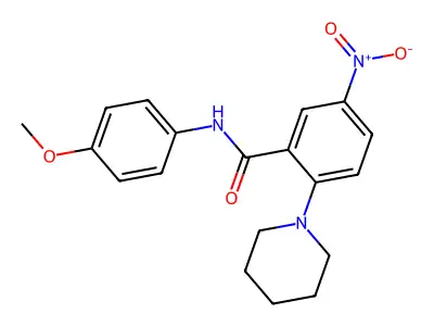 N-(4-methoxyphenyl)-5-nitro-2-(piperidin-1-yl)benzamide structure