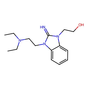 2-{3-[2-(diethylamino)ethyl]-2-imino-2,3-dihydro-1H-benzimidazol-1-yl}ethanol structure