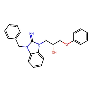 1-(3-benzyl-2-imino-2,3-dihydro-1H-benzimidazol-1-yl)-3-phenoxypropan-2-ol structure