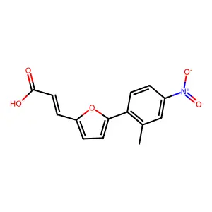 3-[5-(2-Methyl-4-nitro-phenyl)-furan-2-yl]-acrylic acid structure