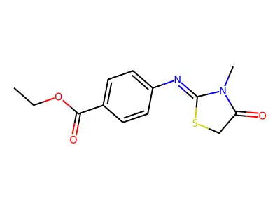 Ethyl 4-[(3-methyl-4-oxo-1,3-thiazolidin-2-ylidene)amino]benzoate structure