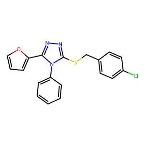 3-((4-Chlorobenzyl)thio)-5-(furan-2-yl)-4-phenyl-4H-1,2,4-triazole structure