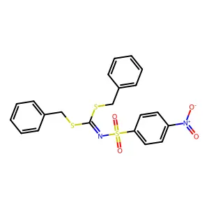 Dibenzyl (4-nitrophenyl)sulfonyldithioimidocarbonate structure