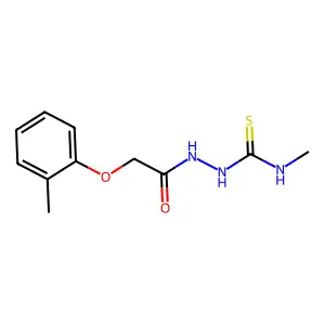N-methyl-2-[(2-methylphenoxy)acetyl]hydrazinecarbothioamide structure
