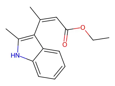 Ethyl 3-(2-methyl-1h-indol-3-yl) but-2-enoate structure