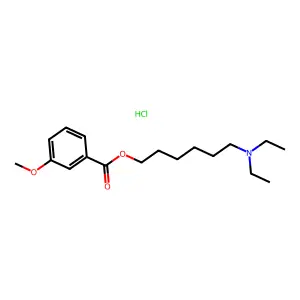 m-Anisic acid, 6-(diethylamino)hexyl ester, hydrochloride structure