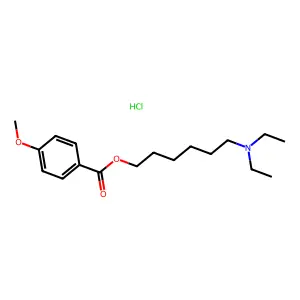 p-Anisic acid, 6-(diethylamino)hexyl ester, hydrochloride structure