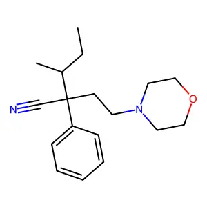Valeronitrile, 3-methyl-2-(2-morpholinoethyl)-2-phenyl- structure