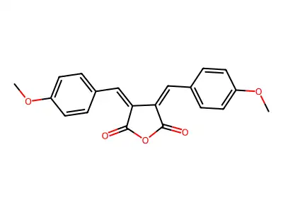 2,5-Furandione, dihydro-3,4-bis[(4-methoxyphenyl)methylene]-, (E,E)- structure