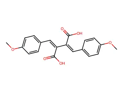 2,3-Bis[(4-methoxyphenyl)methylidene]butanedioic acid structure