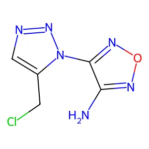 4-[5-(chloromethyl)-1H-1,2,3-triazol-1-yl]-1,2,5-oxadiazol-3-amine structure