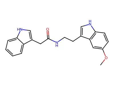 2-(1H-indol-3-yl)-N-[2-(5-methoxy-1H-indol-3-yl)ethyl]acetamide structure