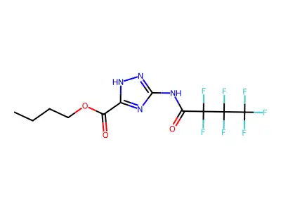 butyl 5-[(2,2,3,3,4,4,4-heptafluorobutanoyl)amino]-4H-1,2,4-triazole-3-carboxylate structure