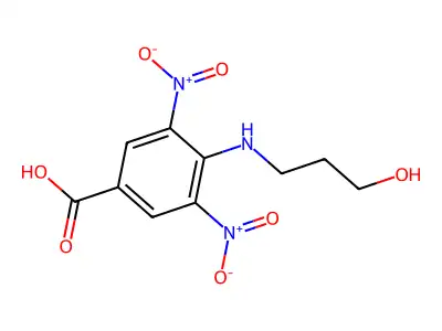 4-[(3-Hydroxypropyl)amino]-3,5-dinitrobenzoic acid structure