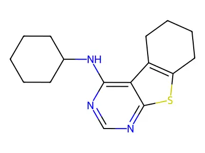 N-cyclohexyl-5,6,7,8-tetrahydro[1]benzothieno[2,3-d]pyrimidin-4-amine structure
