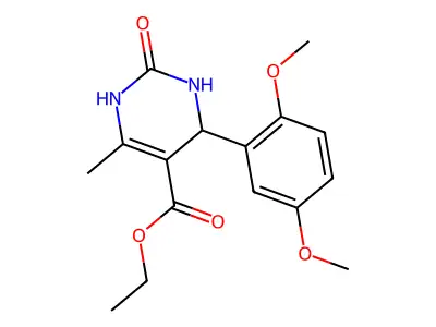 ethyl 4-(2,5-dimethoxyphenyl)-6-methyl-2-oxo-1,2,3,4-tetrahydropyrimidine-5-carboxylate structure