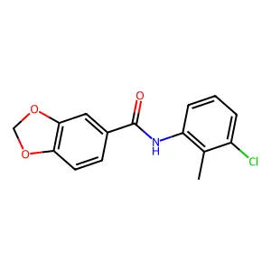 N-(3-chloro-2-methylphenyl)-1,3-benzodioxole-5-carboxamide structure