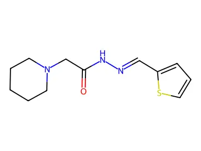 2-piperidin-1-yl-N-(thiophen-2-ylmethylideneamino)acetamide structure