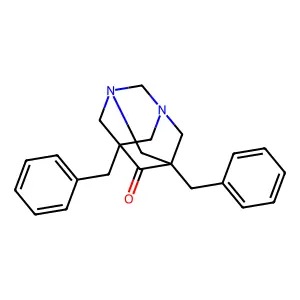 5,7-Dibenzyl-1,3-diazaadamantan-6-one structure