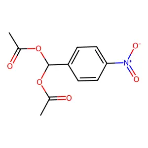 4-Nitrobenzylidene di(acetate) structure