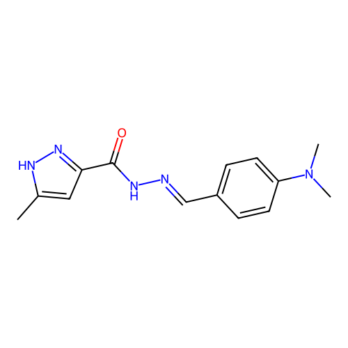 N'-[4-(dimethylamino)benzylidene]-5-methyl-1H-pyrazole-3-carbohydrazide structure