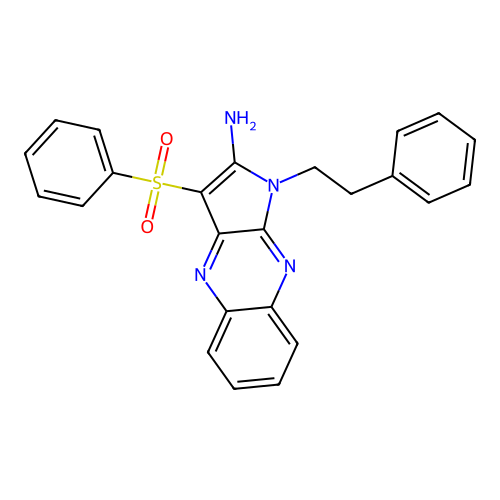 1-(2-phenylethyl)-3-(phenylsulfonyl)-1H-pyrrolo[2,3-b]quinoxalin-2-amine structure