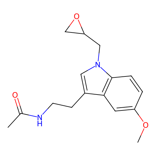 N-{2-[5-methoxy-1-(oxiran-2-ylmethyl)indol-3-yl]ethyl}acetamide structure
