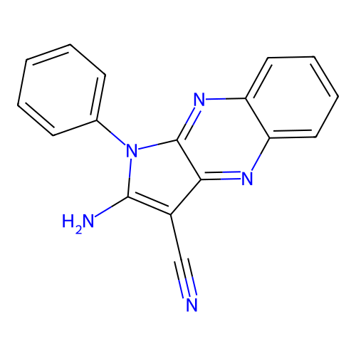 2-amino-1-phenyl-1H-pyrrolo[2,3-b]quinoxaline-3-carbonitrile structure