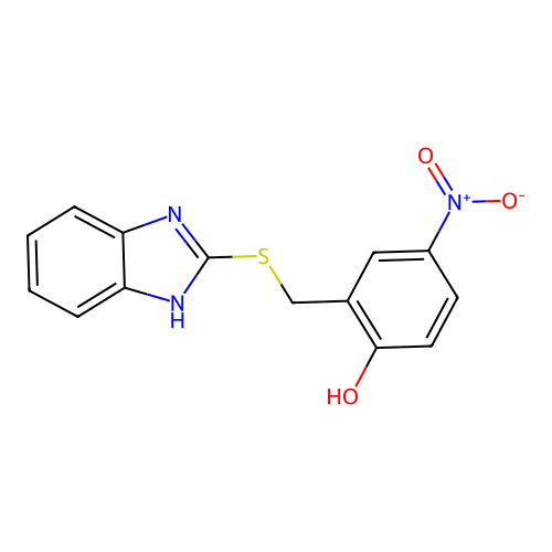 2-[(1H-benzimidazol-2-ylsulfanyl)methyl]-4-nitrophenol structure