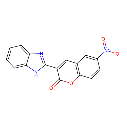 3-(1H-benzimidazol-2-yl)-6-nitro-2H-chromen-2-one structure
