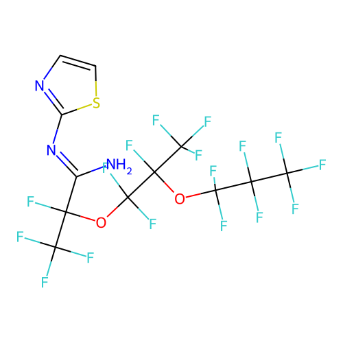 2-[2-(Heptafluoropropoxy)hexafluoropropoxy]-1-imino-N-(2-thiazolyl)tetrafluoropropylamine structure