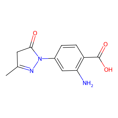 2-amino-4-(3-methyl-5-oxo-4,5-dihydro-1H-pyrazol-1-yl)benzoic acid structure