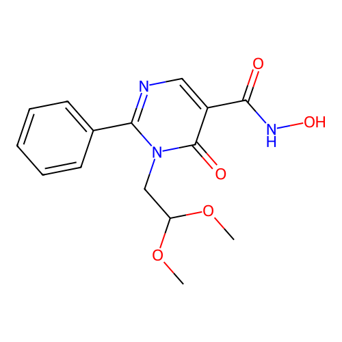 1-(2,2-Dimethoxyethyl)-1,6-dihydro-N-hydroxy-6-oxo-2-phenyl-5-pyrimidinecarboxamide structure