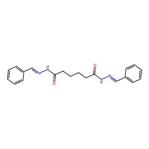 N,N'-bis(benzylideneamino)hexanediamide structure