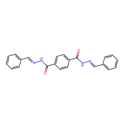 N'1,N'4-dibenzylideneterephthalohydrazide structure