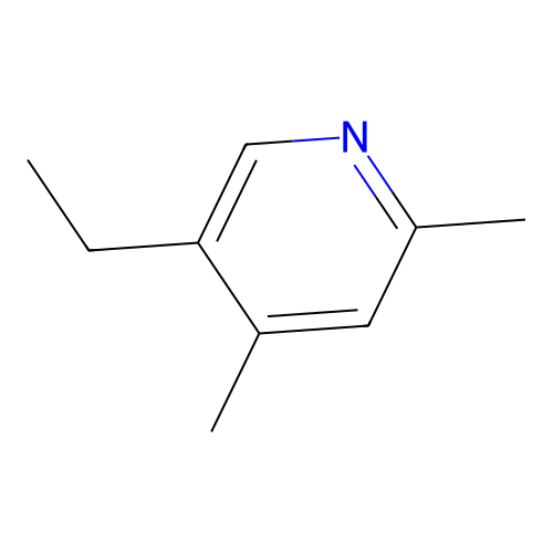 Pyridine, 5-ethyl-2,4-dimethyl structure