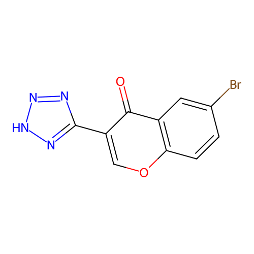 6-bromo-3-(2H-tetrazol-5-yl)chromen-4-one structure