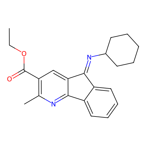 Ethyl (5Z)-5-(cyclohexylimino)-2-methyl-5H-indeno[1,2-b]pyridine-3-carboxylate structure