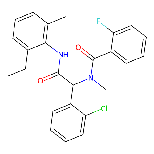 benzeneacetamide,2-chloro-n-(2-ethyl-6-methylphenyl)-a-[(2-fluorobenzoyl)methylamino]- structure