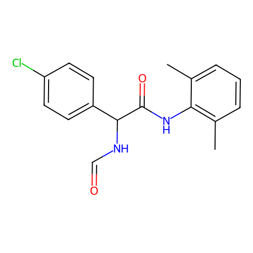 2-(4-chlorophenyl)-N-(2,6-dimethylphenyl)-2-formamidoacetamide structure