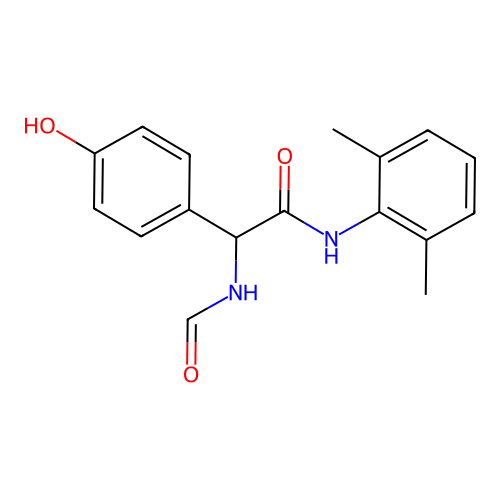 N-(2,6-dimethylphenyl)-2-formamido-2-(4-hydroxyphenyl)acetamide structure