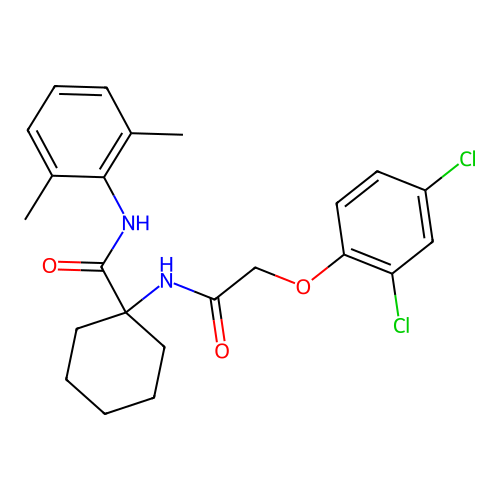 1-{[(2,4-dichlorophenoxy)acetyl]amino}-N-(2,6-dimethylphenyl)cyclohexanecarboxamide structure